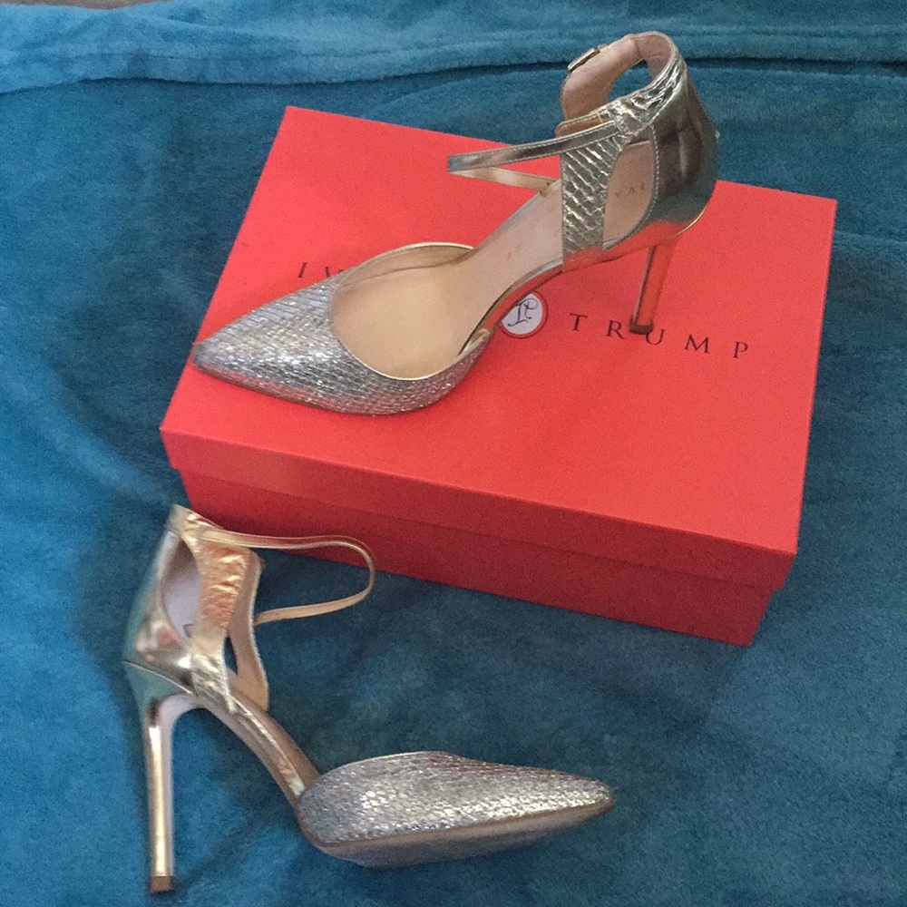 Gold 4 inch heels